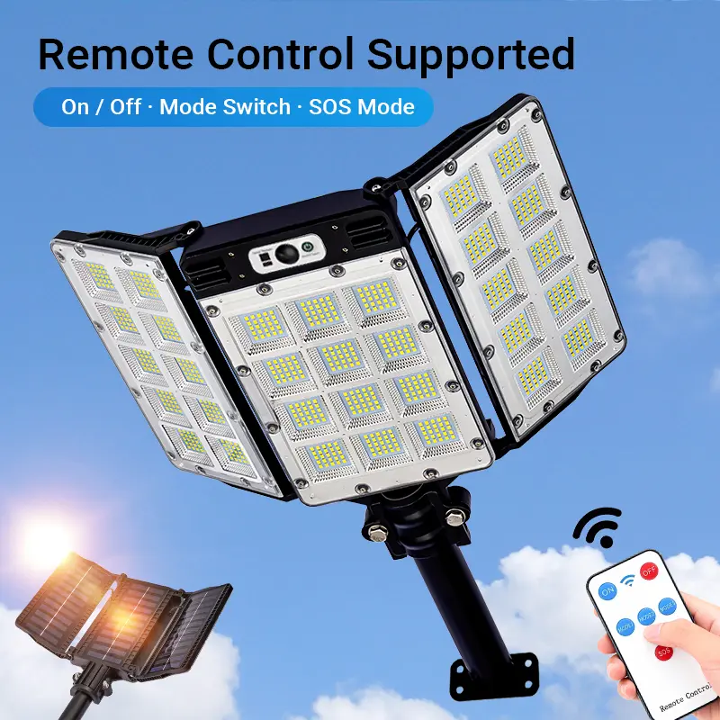 Solar Flood Lights 800 LEDs Motion Sensor Remote Control IP65 Waterproof 3 Brightness Modes Super Bright Outdoor Security Lights,summervibes - Image 3