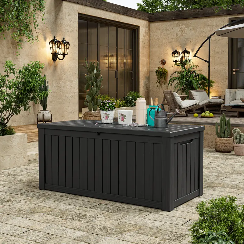 72/100/120-Gallon Storage Bin, Resin Material, Waterproof & UV-Resistant, Organizer for Garage, Warehouse, and Patio.Summervibes - Image 6