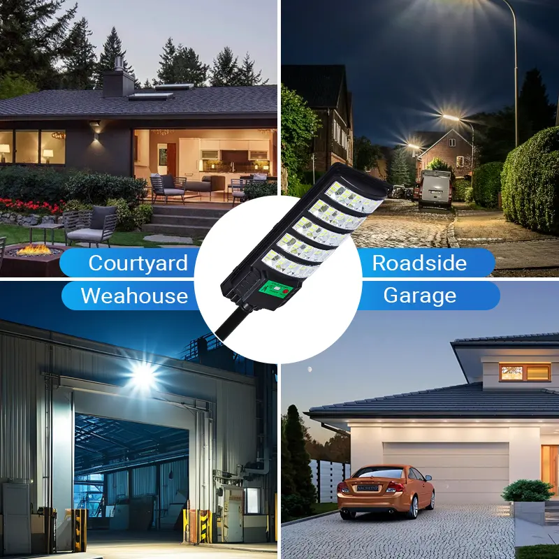 Upgraded Solar Street Light Outdoor 5730 SMD LED 120LM/W Super Bright Monocrystalline Panel LiFePO4 Battery IP65 Waterproof for Yard Garden Street Garage - Image 7