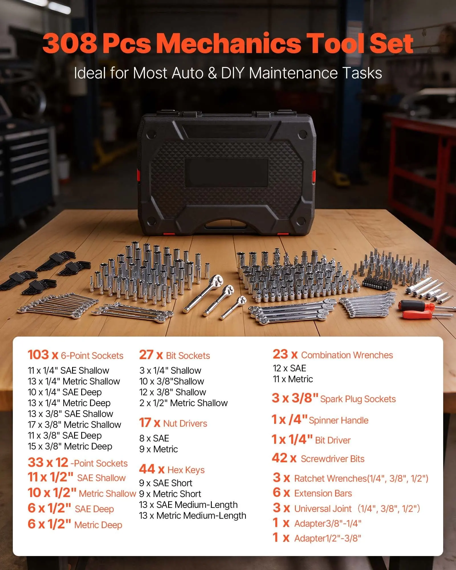 308-Piece Professional Mechanic Tool Set - Image 9