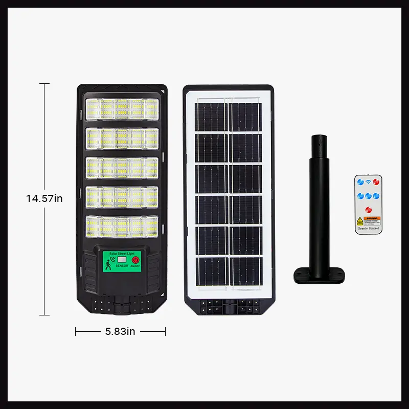 Upgraded Solar Street Light Outdoor 5730 SMD LED 120LM/W Super Bright Monocrystalline Panel LiFePO4 Battery IP65 Waterproof for Yard Garden Street Garage - Image 8